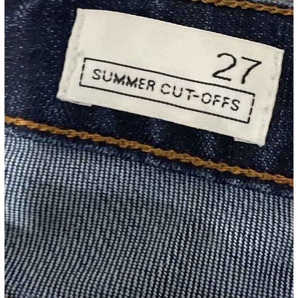 Gap Denim Maddie Shorts Size 27 Summer‎ Cut-Offs Blue Raw Hem Dark Wash - Picture 5 of 6